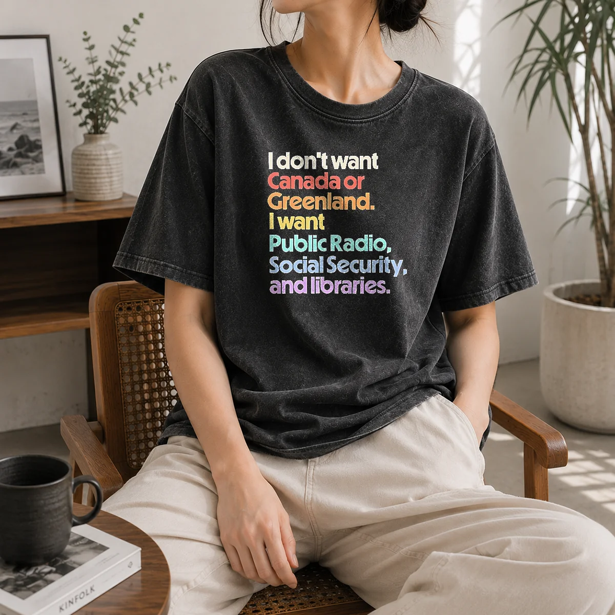 Pretty I Don't Want Canada Or Greenland I Want Public Radio Social Security And Libraries Shirt - Image 8