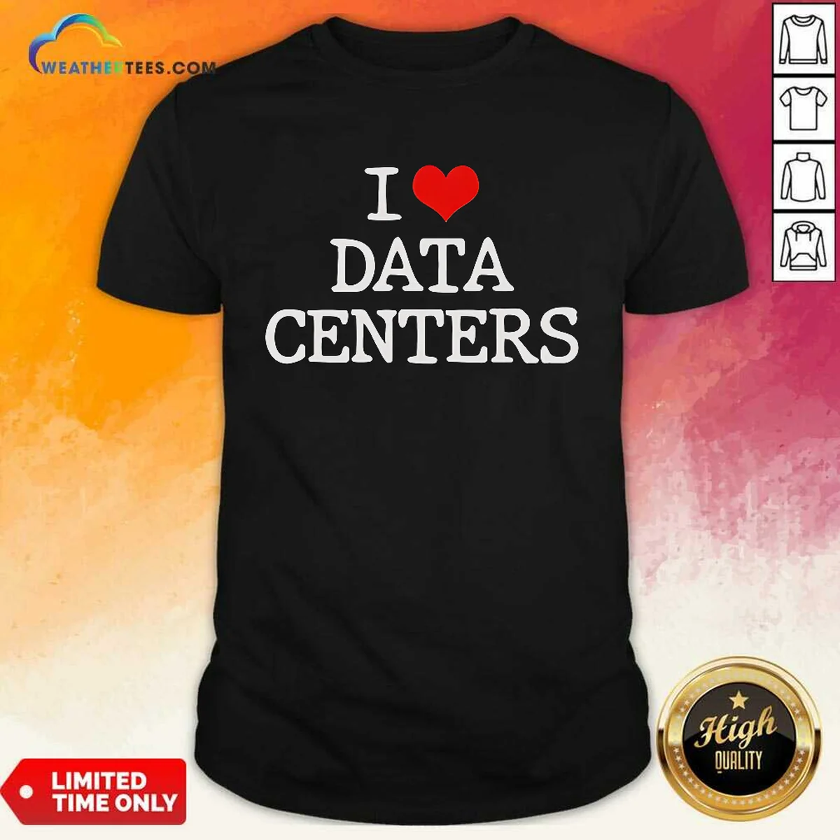 Pretty I Love Data Centers IT Professional Server Room Shirt