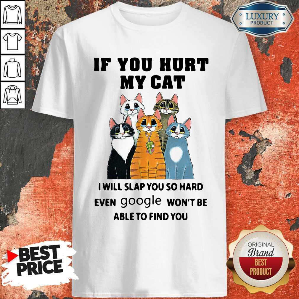 Pretty If You Hurt My Cat I Will Slap You So Hard Even Google Won’t Be Able To Find You Shirt