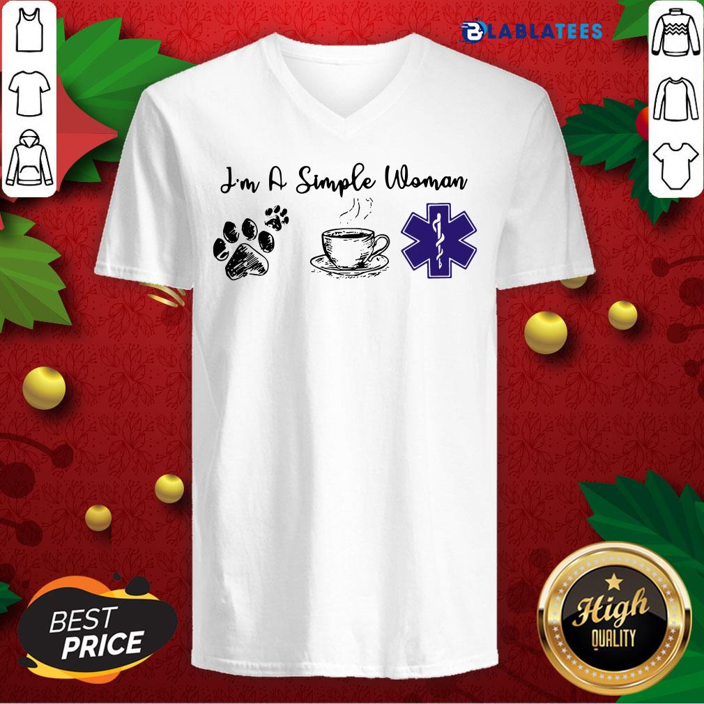 Pretty I’m A Simple Woman I Like Dog Coffee And Nurse Shirt - Image 2