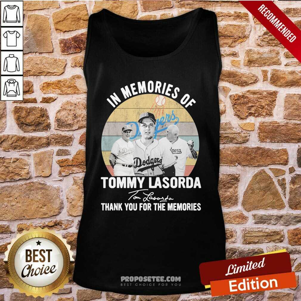 Pretty In Memories Of Tommy Lasorda Thank You For The Memories Signatures Vintage Shirt - Image 3