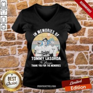 Alternative view of Pretty In Memories Of Tommy Lasorda Thank You For The Memories Signatures Vintage Shirt