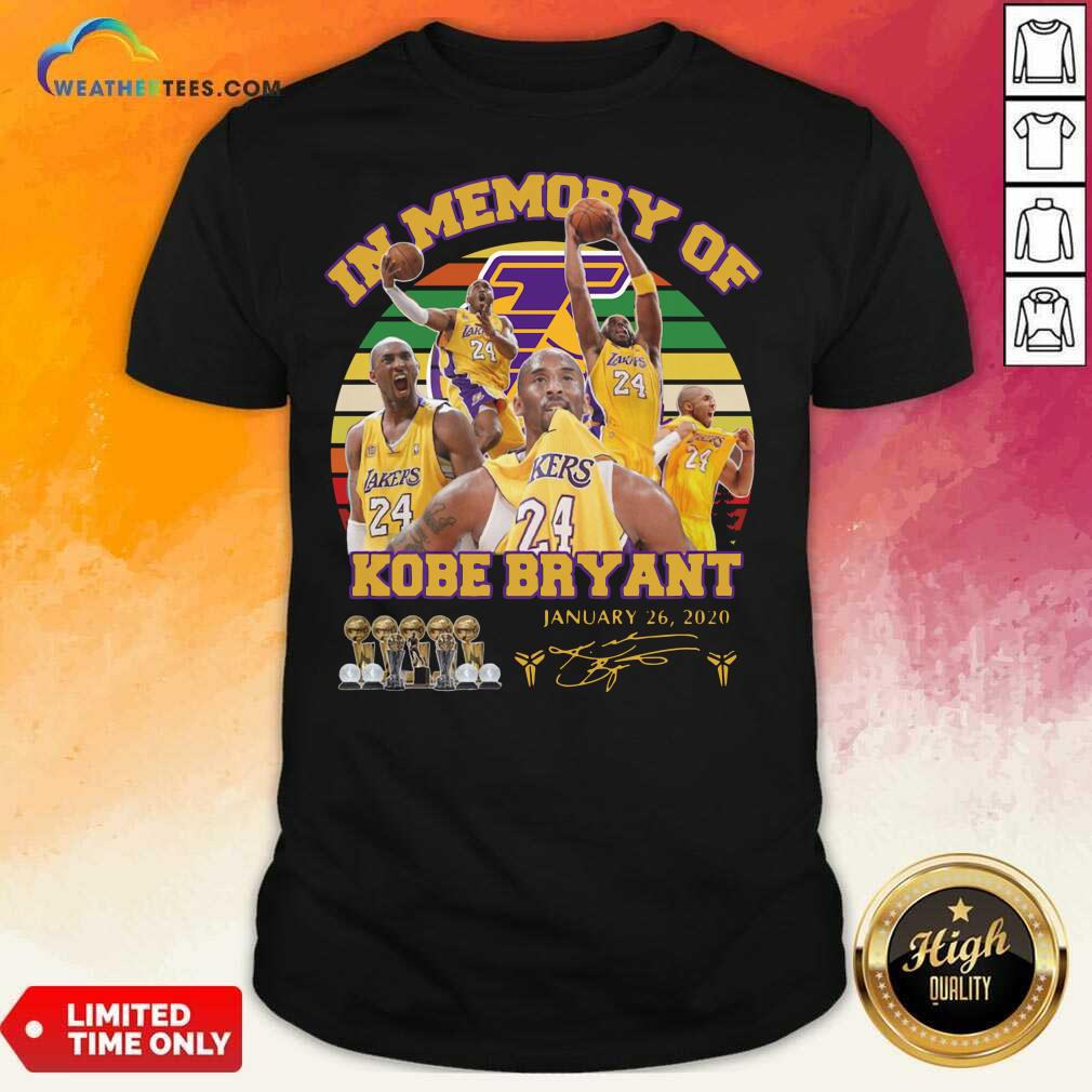 Pretty In Memory Of Kobe Bryant 24 January 26 2020 Vintage Shirt