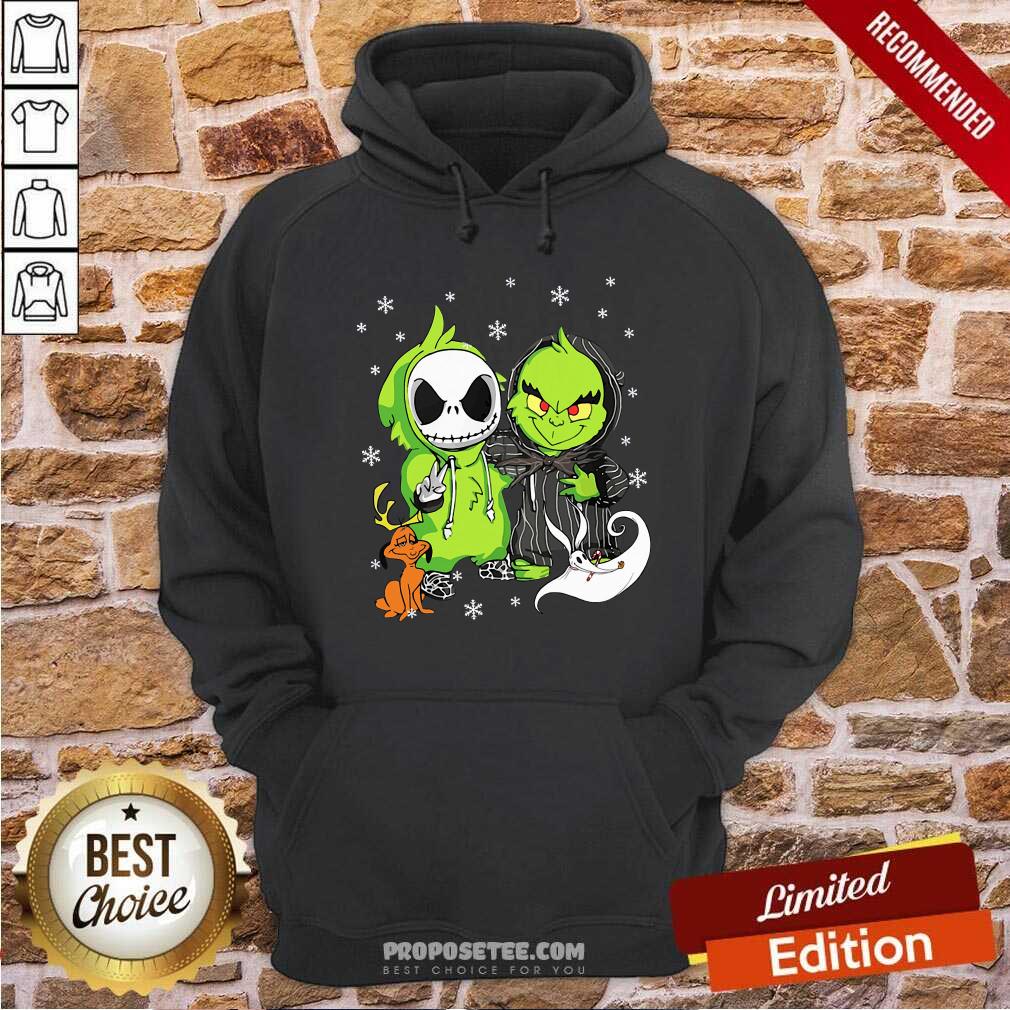 Pretty Jack Skellington And The Grinch Halloween Shirt - Image 2