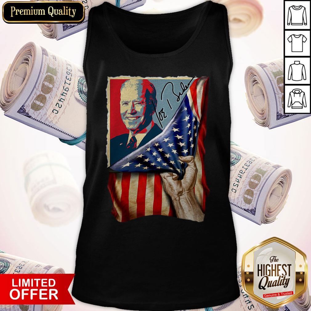 Pretty Joe Biden Get It To Support Him American Flag Shirt - Image 3