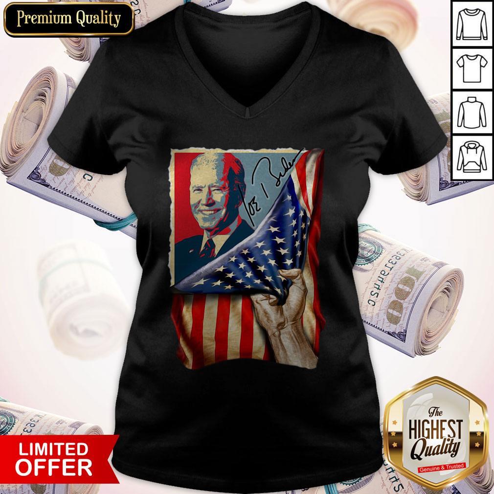 Pretty Joe Biden Get It To Support Him American Flag Shirt - Image 2
