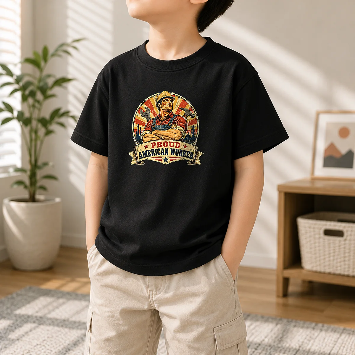 Pretty Labour Day Proud American Worker Vintage Shirt - Image 9