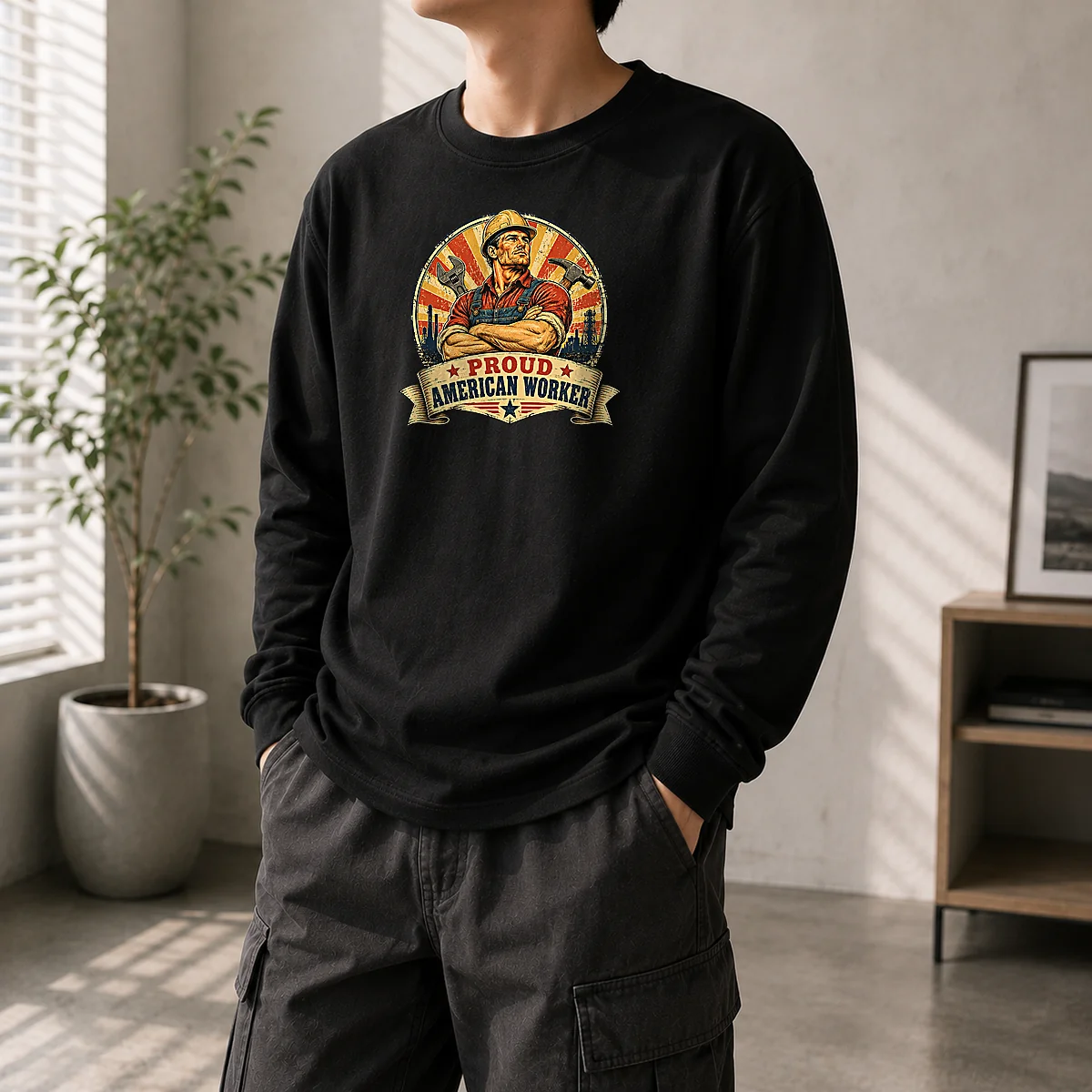 Pretty Labour Day Proud American Worker Vintage Shirt - Image 5
