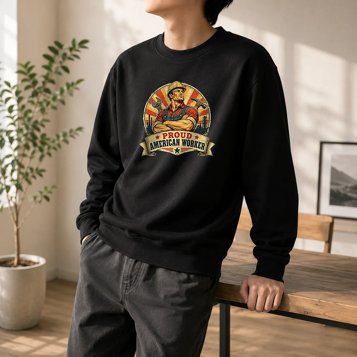 Pretty Labour Day Proud American Worker Vintage Shirt - Image 2