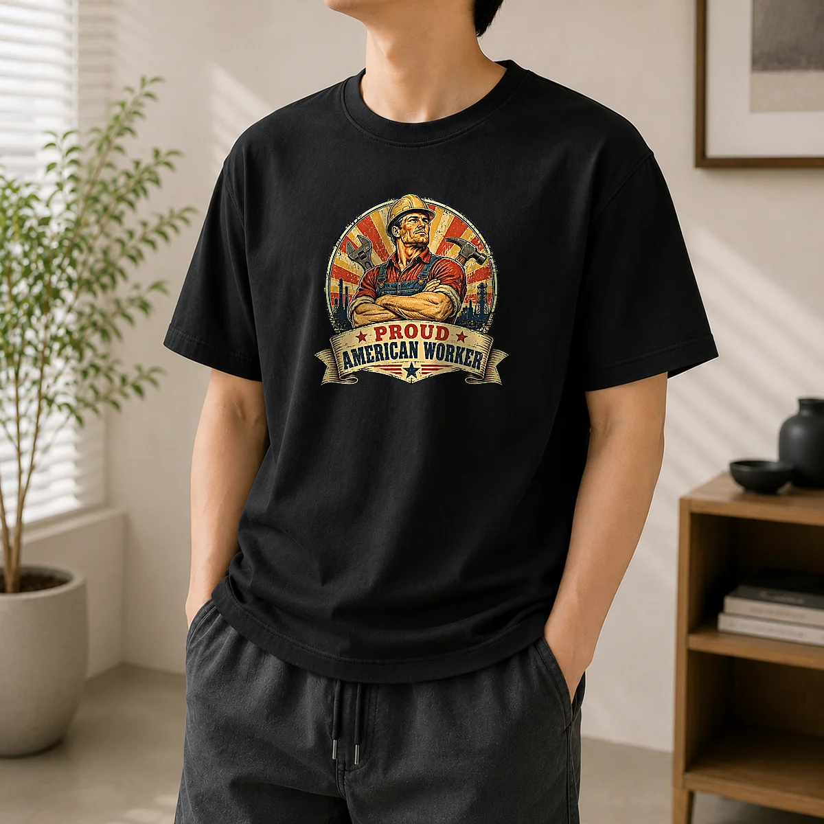 Pretty Labour Day Proud American Worker Vintage Shirt