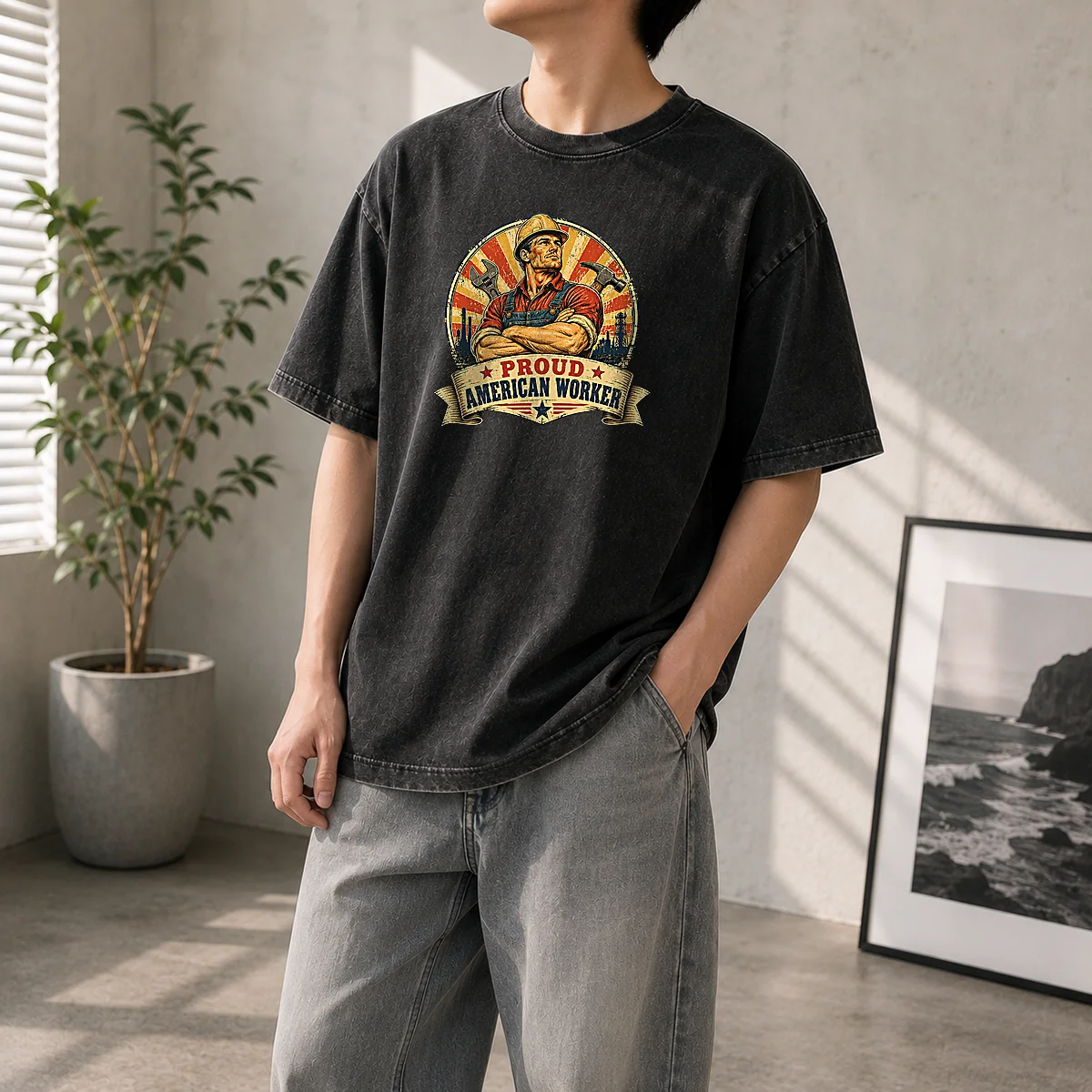 Pretty Labour Day Proud American Worker Vintage Shirt - Image 8