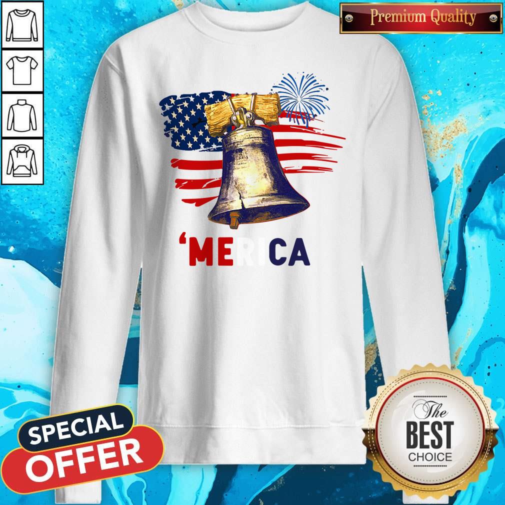 Pretty Liberty Bell America 4th Of July American Flag Shirt - Image 4
