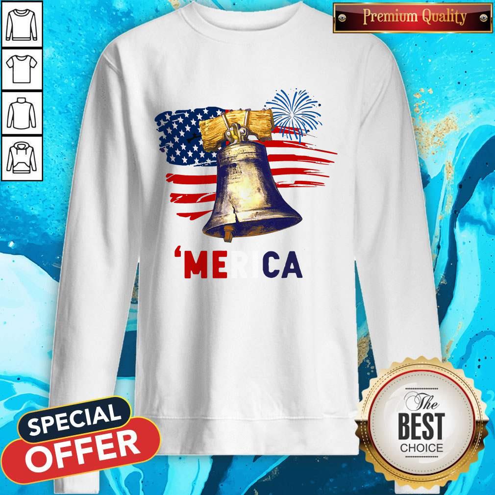 Pretty Liberty Bell merica 4th Of July American Flag Shirt - Image 4