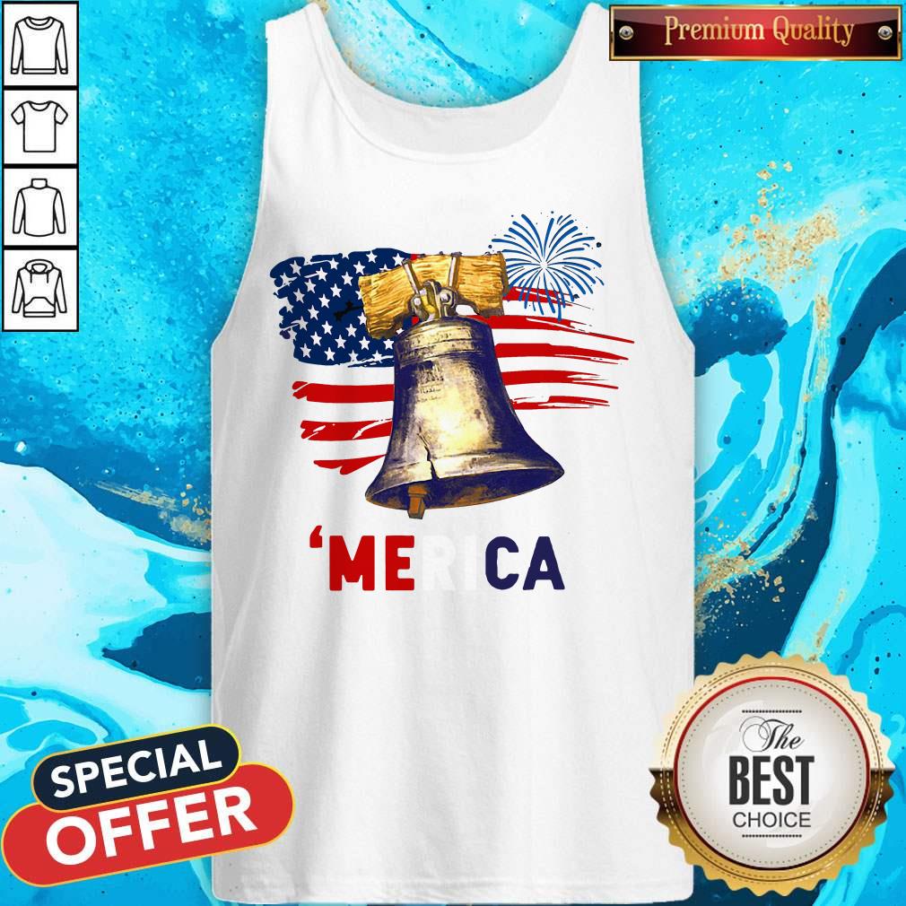 Pretty Liberty Bell merica 4th Of July American Flag Shirt - Image 3