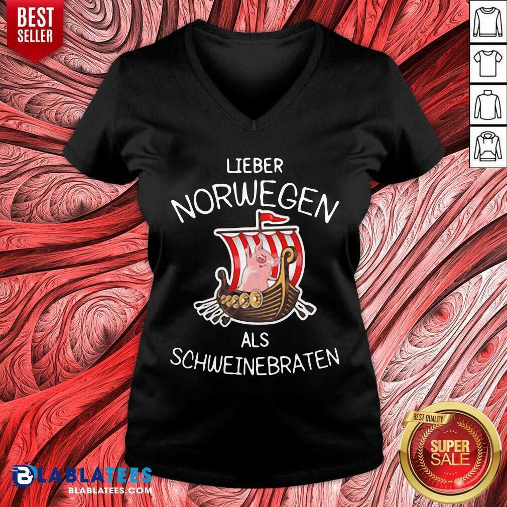 Pretty Lieber Norwegen Als Schweinebraten Pig Shirt - Image 2