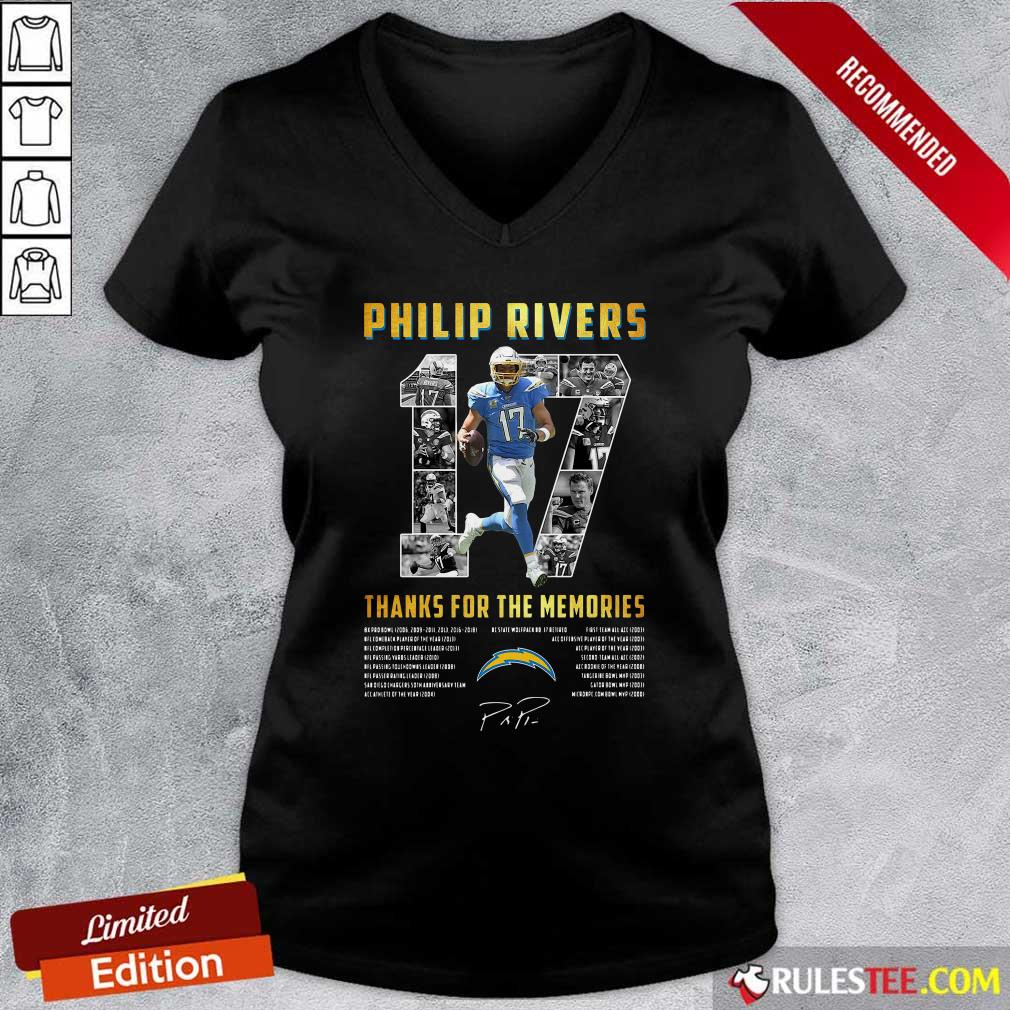 Pretty Los Angeles Chargers 17 Philip Rivers Thanks For The Memories 2021 Signature Shirt - Image 4