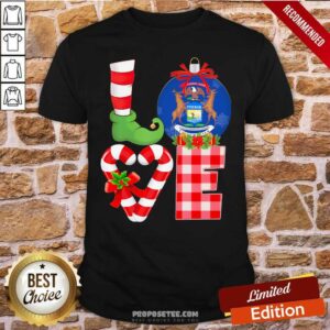 Pretty Love Michigan State Flag Pajama Elf Merry Christmas Shirt