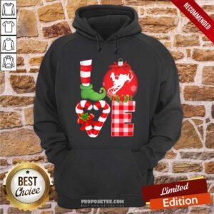 Alternative view of Pretty Love Snowboarding Pajama Elf Mery Christmas Shirt