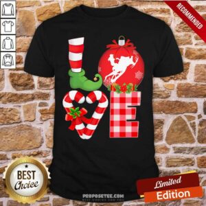 Pretty Love Snowboarding Pajama Elf Mery Christmas Shirt