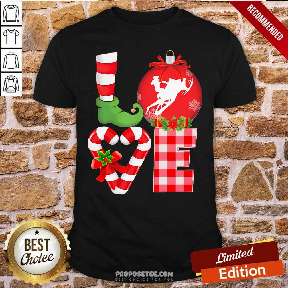Pretty Love Snowboarding Pajama Elf Mery Christmas Shirt