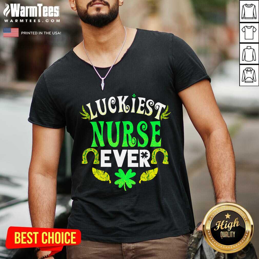 Pretty Luckiest Nurse Ever St Patricks Day Nurse Shirt - Image 5