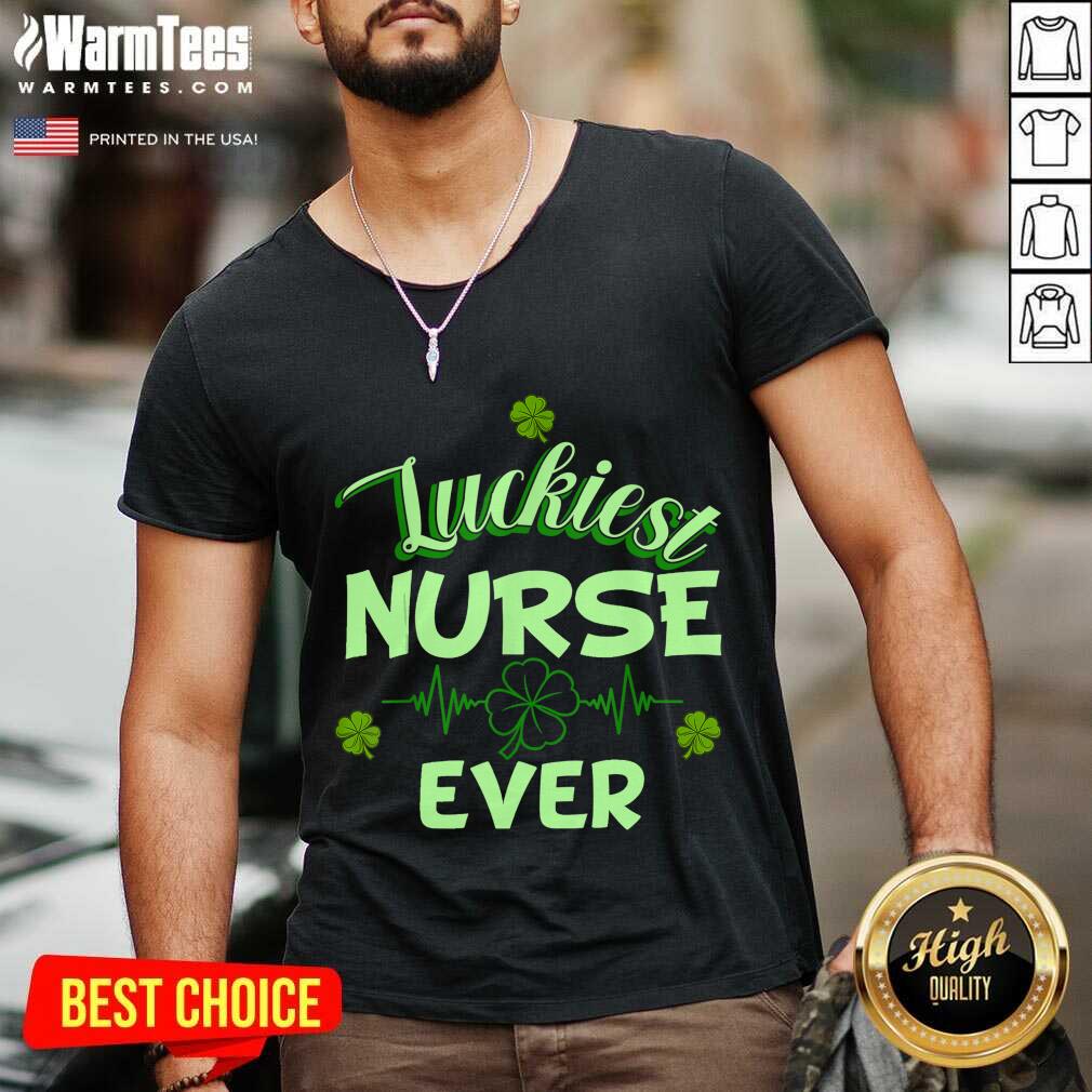 Pretty Luckiest Nurse Ever St Patrick's Day Shirt - Image 5