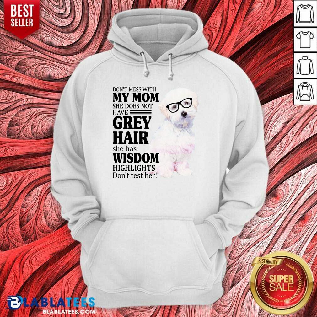 Pretty Maltipoo My Mom Grey Hair Wisdom Highlights American Flag Shirt - Image 5
