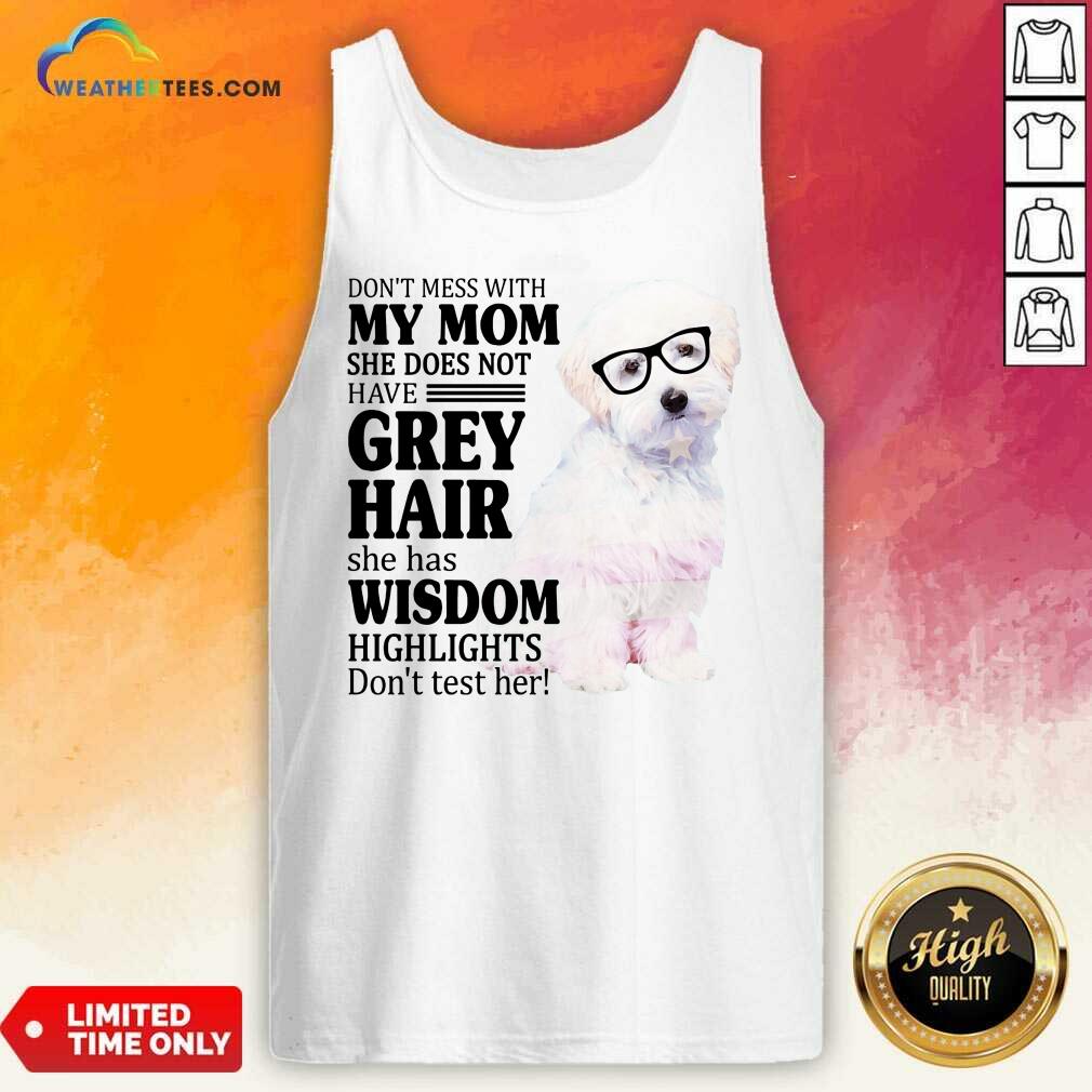 Pretty Maltipoo My Mom Grey Hair Wisdom Highlights American Flag Shirt - Image 4