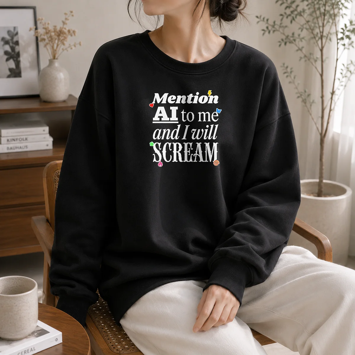 Pretty Mention AI To Me And I Will Scream Artificial Intelligence Shirt - Image 7