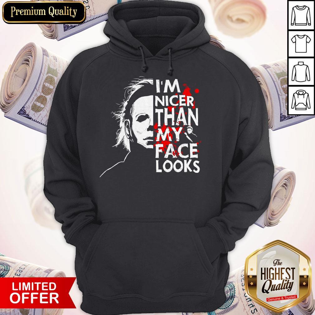 Pretty Michael Myers I’m Nicer Than My Face Looks Halloween Shirt - Image 5
