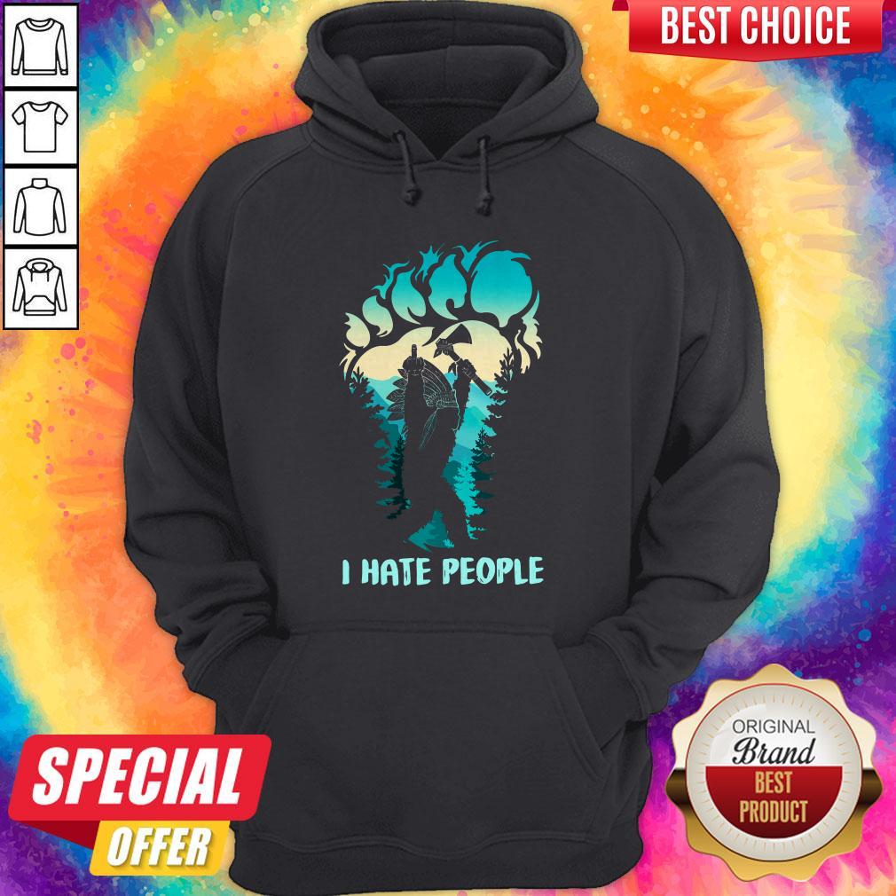 Pretty Native Bigfoot I Hate People Shirt - Image 5