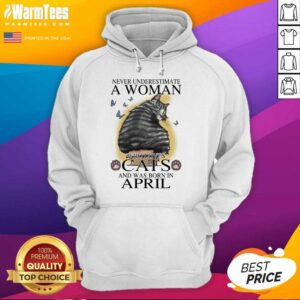 Alternative view of Pretty Never Underestimate A Woman Who Loves Cats And Was Born In April Butterflies Shirt