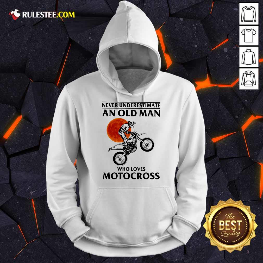 Pretty Never Underestimate An Old Man Who Loves Motocross The Moon Shirt - Image 2