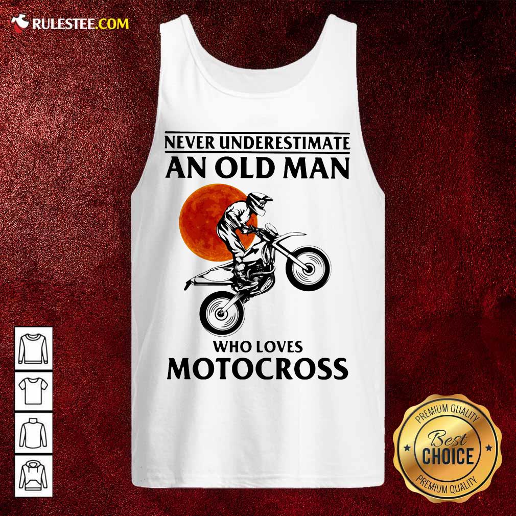 Pretty Never Underestimate An Old Man Who Loves Motocross The Moon Shirt - Image 4