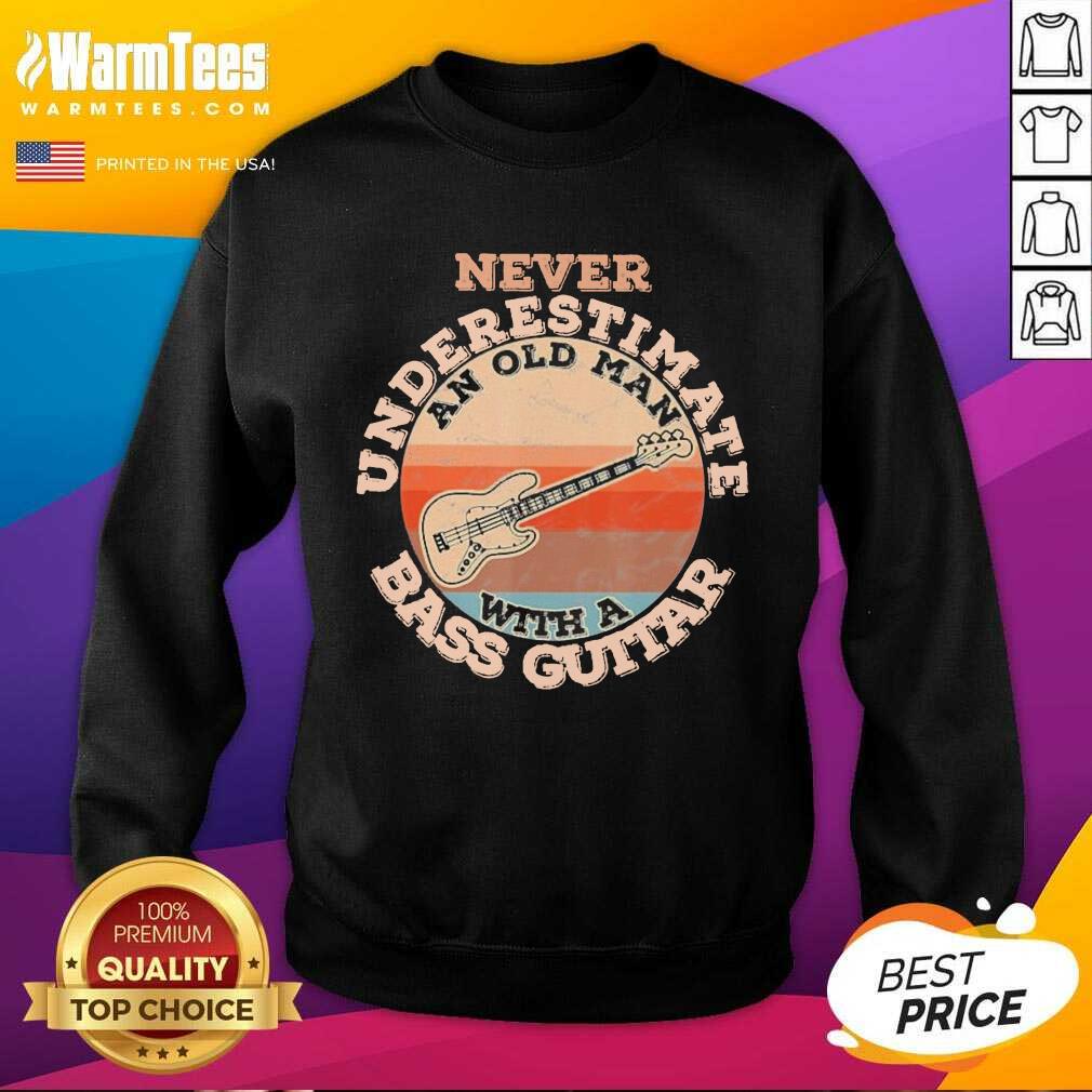 Pretty Never Underestimate An Old Man With A Bass Guitar Vintage Shirt - Image 3