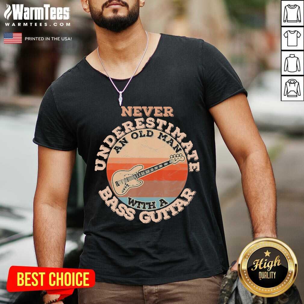 Pretty Never Underestimate An Old Man With A Bass Guitar Vintage Shirt - Image 4