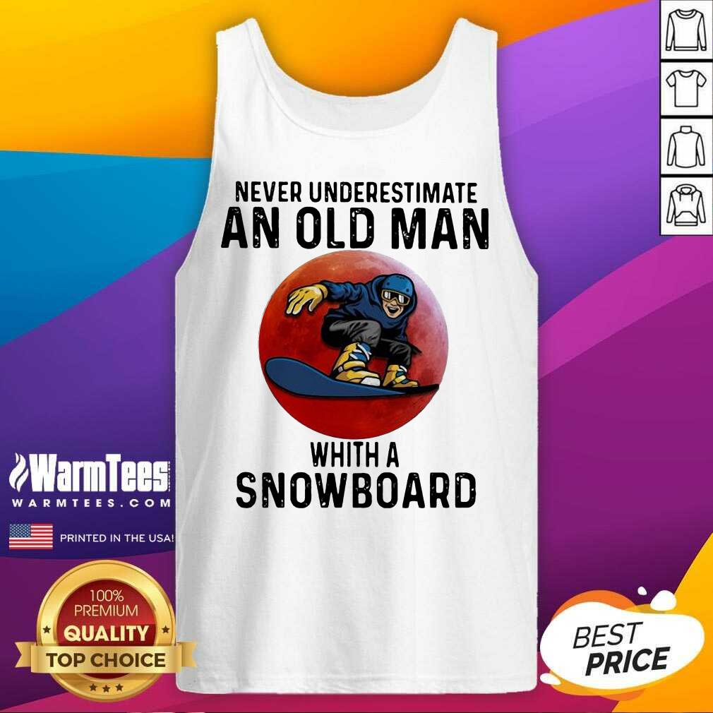 Pretty Never Underestimate An Old Man With A Snowboard The Moon Shirt - Image 4