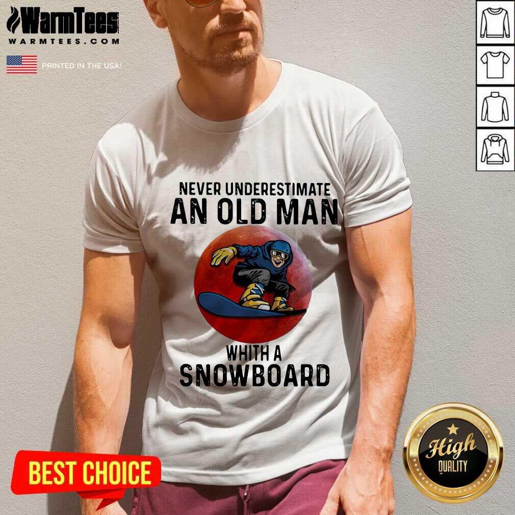 Pretty Never Underestimate An Old Man With A Snowboard The Moon Shirt - Image 5