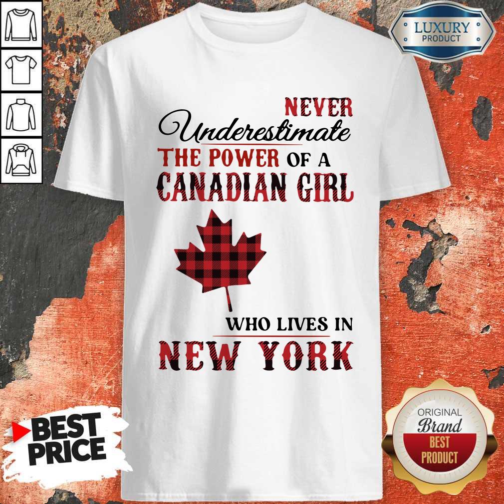 Pretty Never Underestimate The Power Of A Canadian Girl Who Lives In New York Shirt