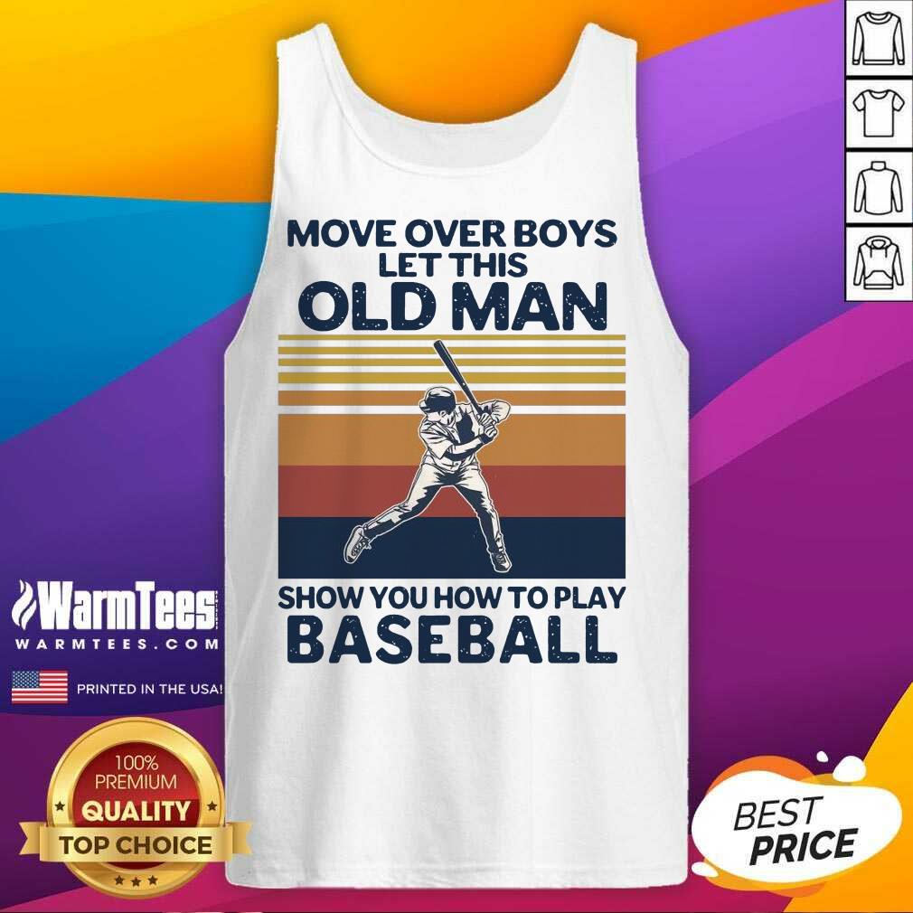 Pretty Old Man Play Baseball Vintage Shirt - Image 3