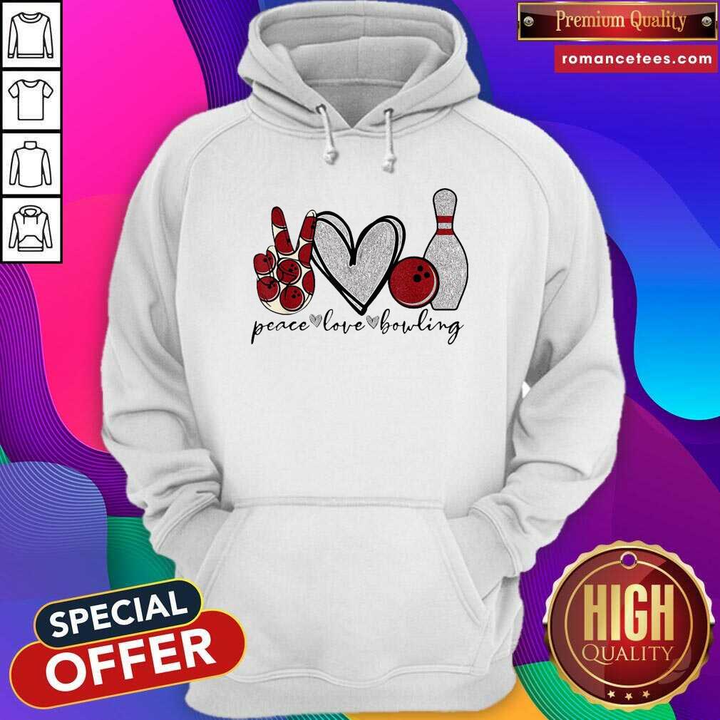 Pretty Peace Love Bowling Lover Shirt - Image 2