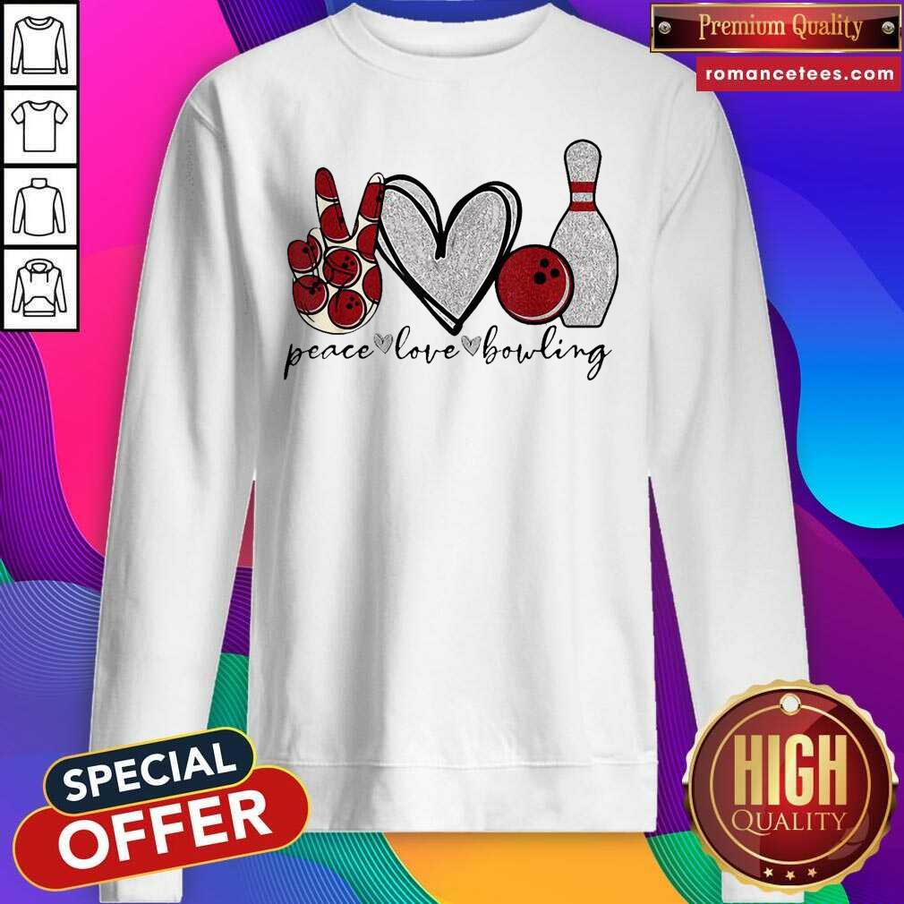 Pretty Peace Love Bowling Lover Shirt - Image 3