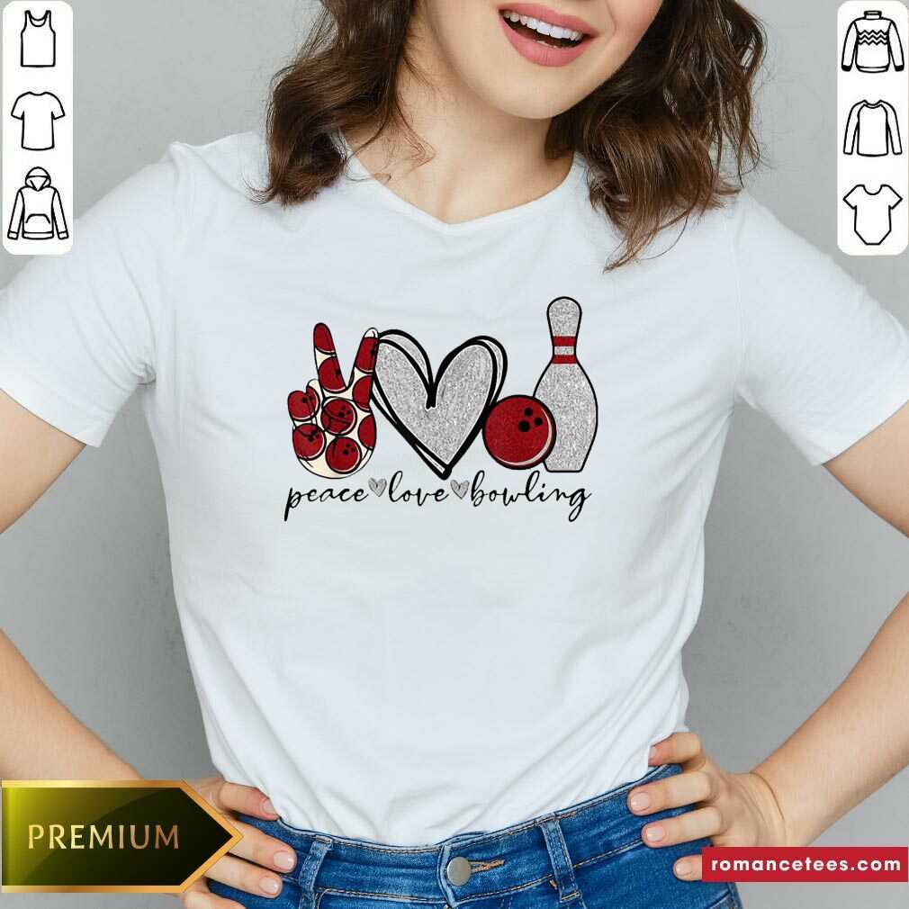 Pretty Peace Love Bowling Lover Shirt - Image 5