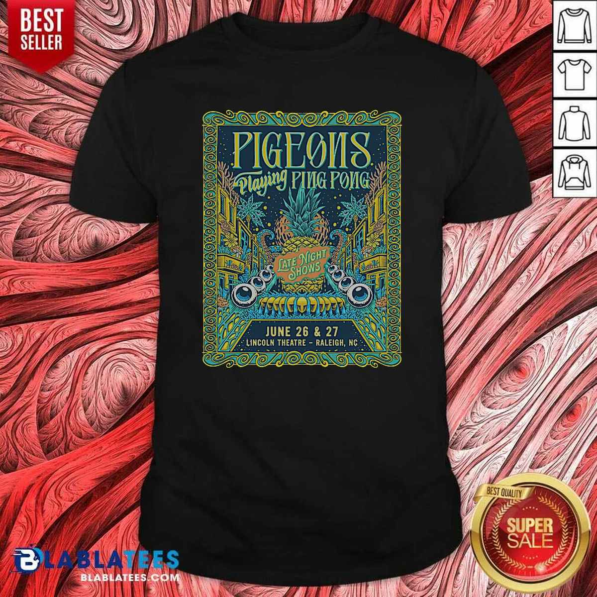 Pretty Pigeons Playing Ping Pong 6 26 6 27 2026 Raleigh NC Poster Shirt