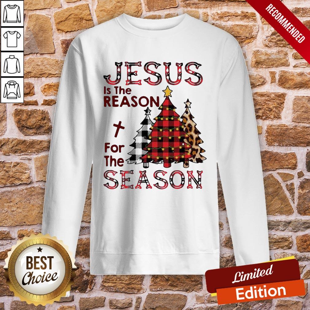Pretty Plaid Jesus Is The Reason For The Season Pine Christmas Shirt - Image 4