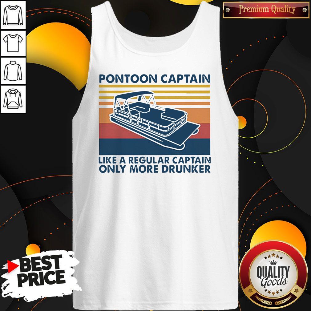 Pretty Pontoon Captain Like A Regular Captain Only More Drunker Vintage Shirt - Image 3