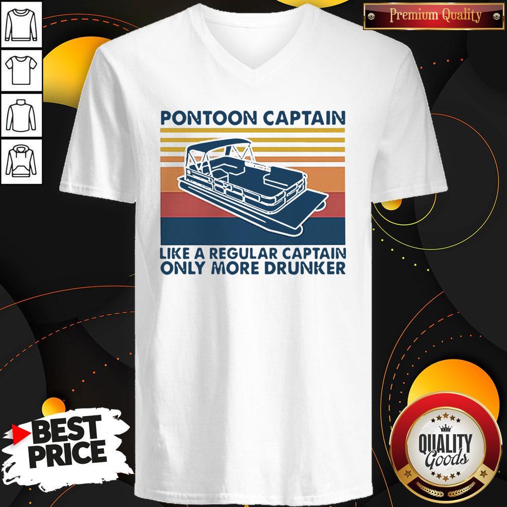 Pretty Pontoon Captain Like A Regular Captain Only More Drunker Vintage Shirt - Image 2