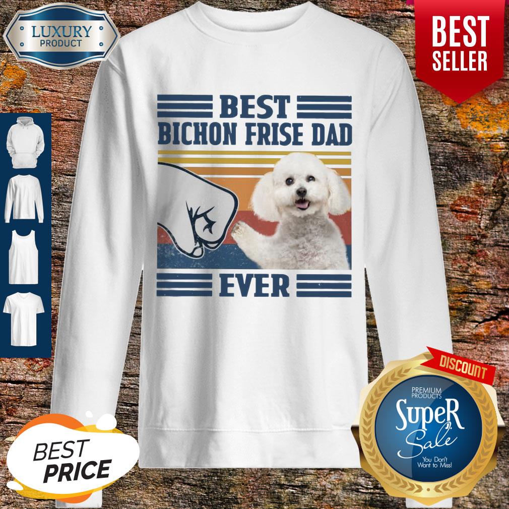Pretty Poodle Best Bichon Frise Dad Ever Vintage Shirt - Image 5