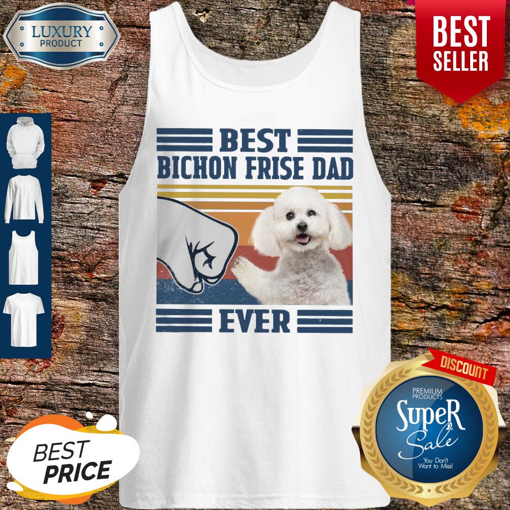 Pretty Poodle Best Bichon Frise Dad Ever Vintage Shirt - Image 4