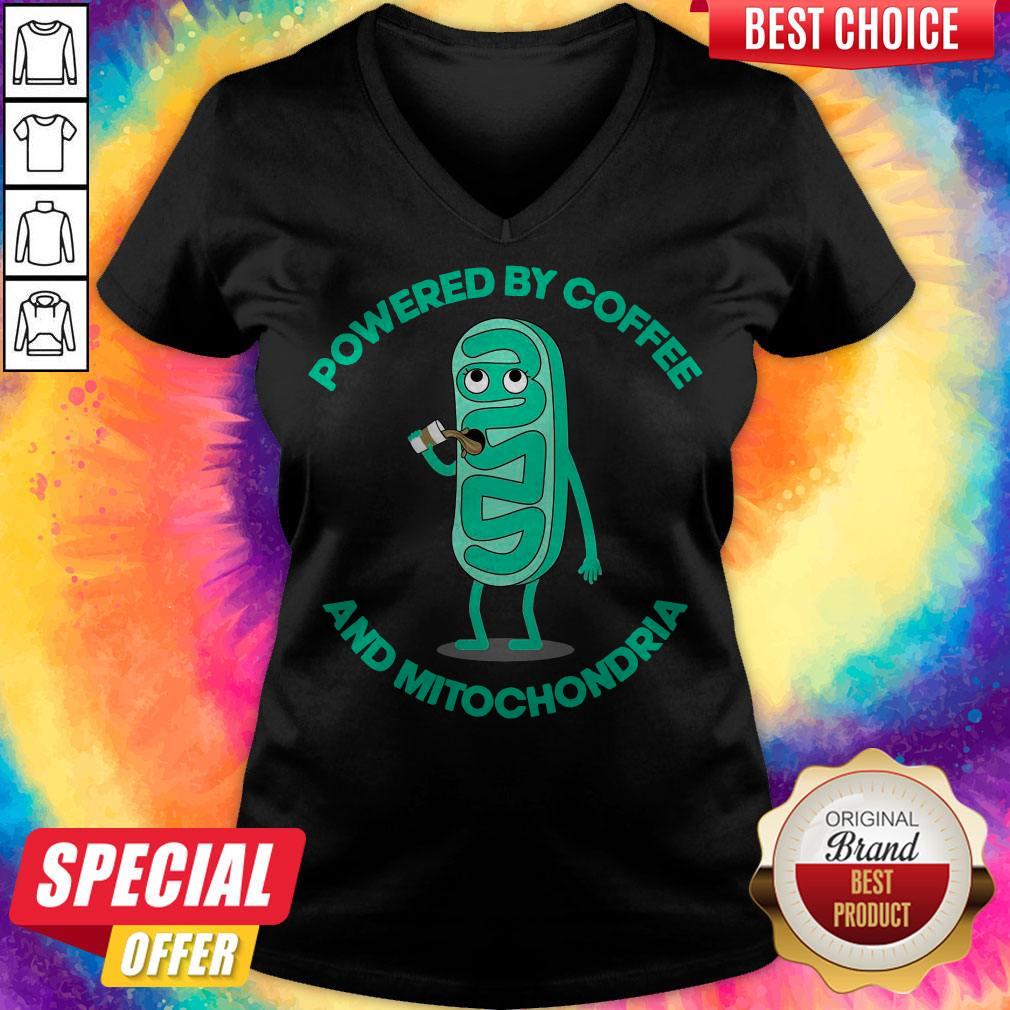 Pretty Powered By Coffee And Mitochondria Shirt - Image 2